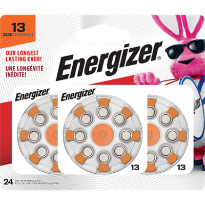 Energizer Orange Tab Size 13 Hearing Aid Batteries - 24 Count