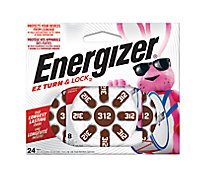 Energizer Brown Tab Size 312 Hearing Aid Batteries - 24 Count