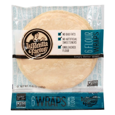 La Tortilla Factory Non Gmo Wraps Traditional Flour - 8.46 Oz - Image 2
