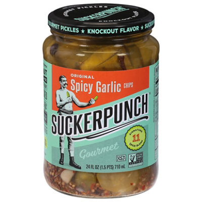 SuckerPunch Pickles Spicy Garlic Originals - 24 Oz