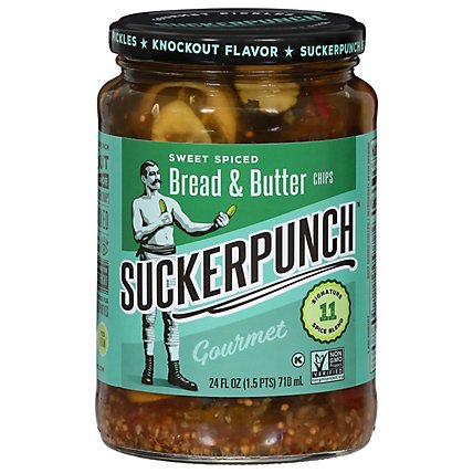 SuckerPunch Pickles Gourmet Bread N Better Spicy - 24 Fl. Oz. - Image 3