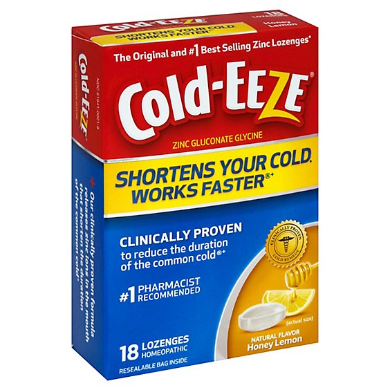 Cold-EEZE Cold Remedy Zinc Lozenges Honey Lemon - 18 Count