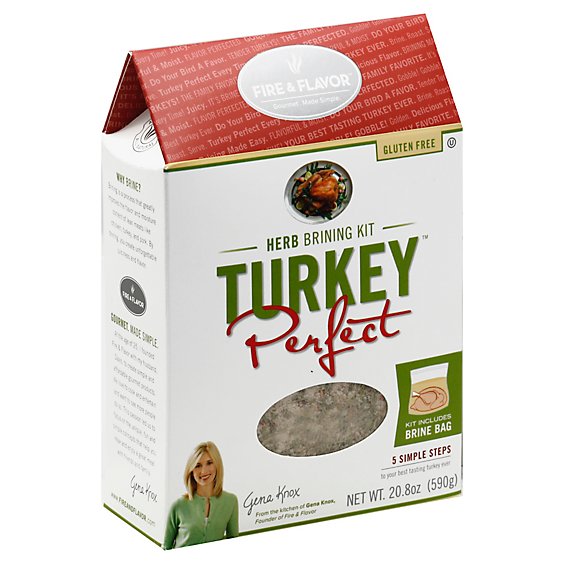 Fire & Flavor Turkey Perfect Brine Kit Herb Gluten Free - 20.8 Oz