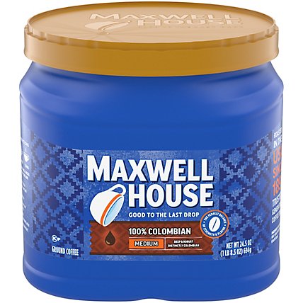 Maxwell House Medium Roast 100% Colombian Ground Coffee Canister - 24.5 Oz - Image 3