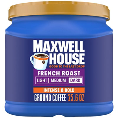 Maxwell House Dark Roast French Roast Ground Coffee Canister - 25.6 Oz - Image 1