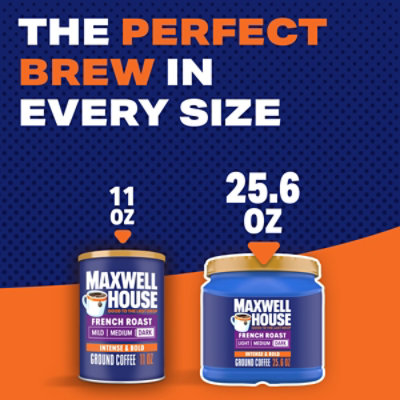 Maxwell House Dark Roast French Roast Ground Coffee Canister - 25.6 Oz - Image 2