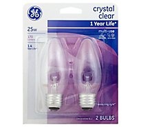 GE Light Bulbs Crystal Clear B13 Decorative 25 Watts - 2 Count