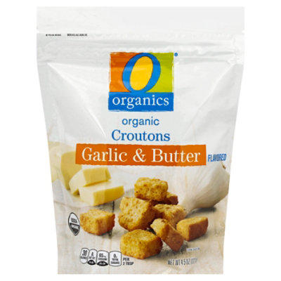 O Organics Organic Croutons Garlic & Butter Flavored - 4.5 Oz