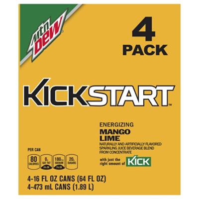 Mtn Dew Soda Kickstart Energizing Mango Lime - 4-16 Fl. Oz. - Image 3