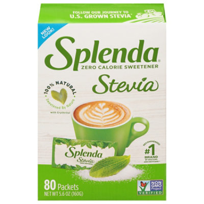 Splenda Naturals Sweetener No Calories Stevia Leaf Box - 80 Count