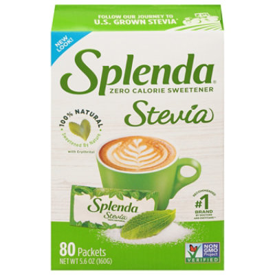 Splenda Naturals Sweetener No Calories Stevia Leaf Box - 80 Count - Image 1