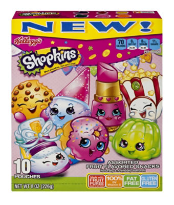 Kelloggs Fruit Flavored Snacks Assorted Shopkins 10 Count - 8 Oz - Image 6