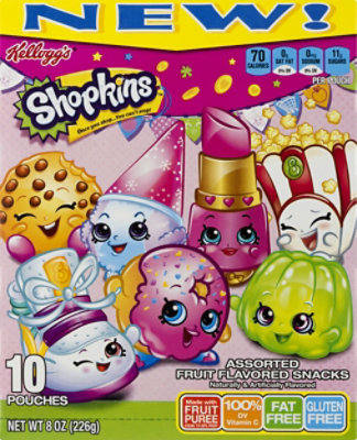 Kelloggs Fruit Flavored Snacks Assorted Shopkins 10 Count - 8 Oz