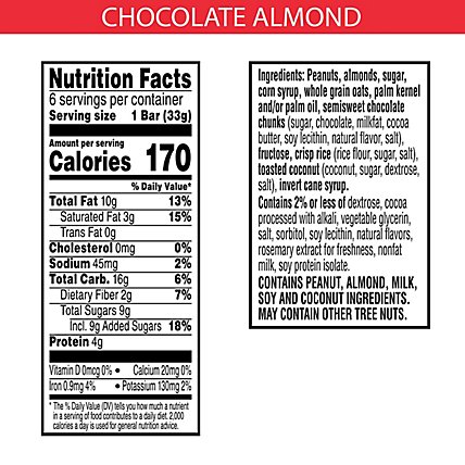 Special K Chewy Breakfast Bars GlutenFree Snacks Chocolate Almond 6 Count - 6.96 Oz  - Image 3