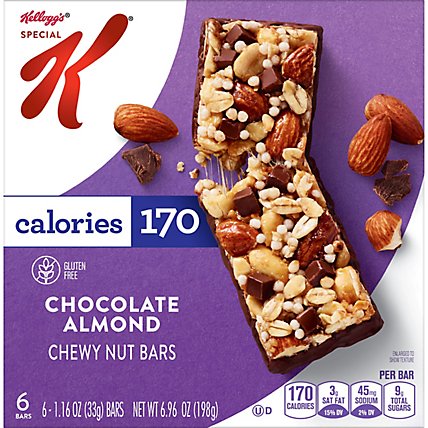 Special K Chewy Breakfast Bars GlutenFree Snacks Chocolate Almond 6 Count - 6.96 Oz  - Image 2