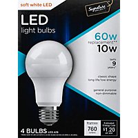 Signature SELECT Light Bulb LED Soft White 10W A19 760 Lumens - 4 Count - Image 2