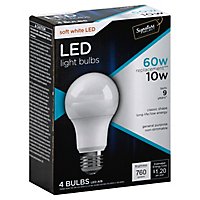 Signature SELECT Light Bulb LED Soft White 10W A19 760 Lumens - 4 Count - Image 1