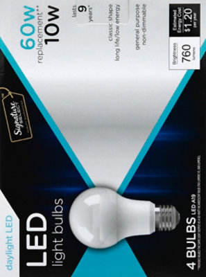 Signature SELECT Light Bulb LED Daylight 10W A19 760 Lumens - 4 Count - Image 4