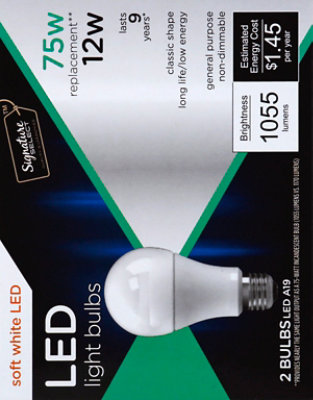 Signature SELECT Light Bulb LED Soft White 12W A19 - 2 Count - Image 4