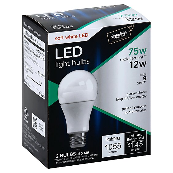 Signature SELECT Light Bulb LED Soft White 12W A19 - 2 Count