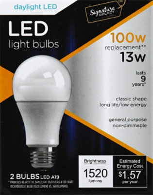 Signature SELECT Light Bulb LED Daylight 13W A19 - 2 Count - Image 2