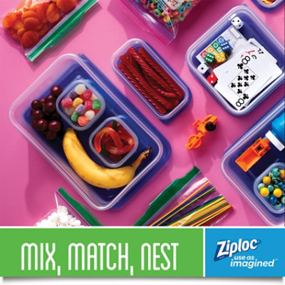 Ziploc Brand Small Rectangle Food Storage Containers With Lids With One Press Seal 5 Count - 8 Oz - Image 3