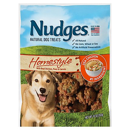 Nudges Natural Dog Treats Homestyle Made With Real Chicken Peas And Carrots - 10 Oz - Image 3