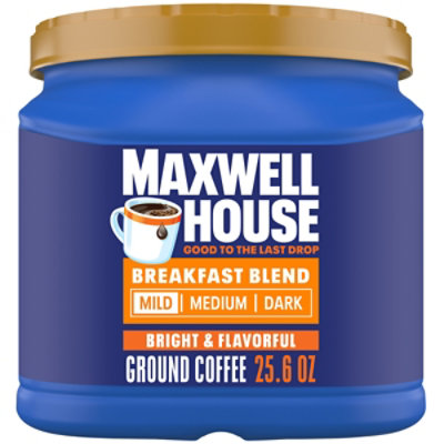 Maxwell House Light Roast Breakfast Blend Ground Coffee Canister - 25.6 Oz - Image 1