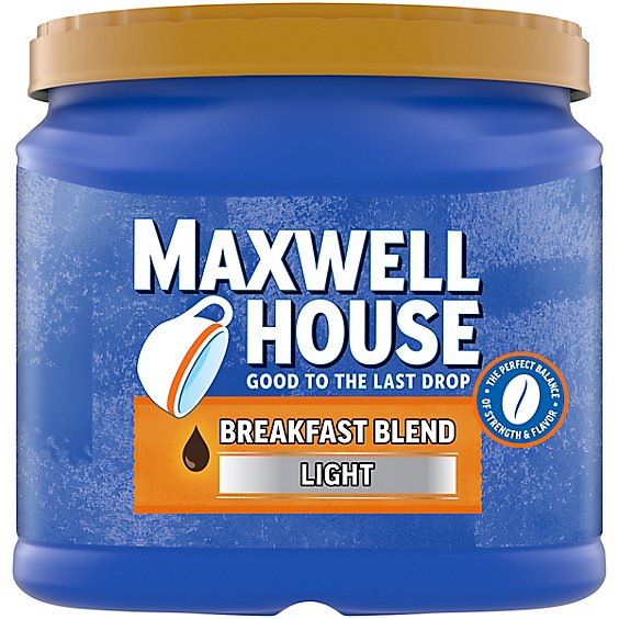 Maxwell House Light Roast Breakfast Blend Ground Coffee Canister - 25.6 Oz