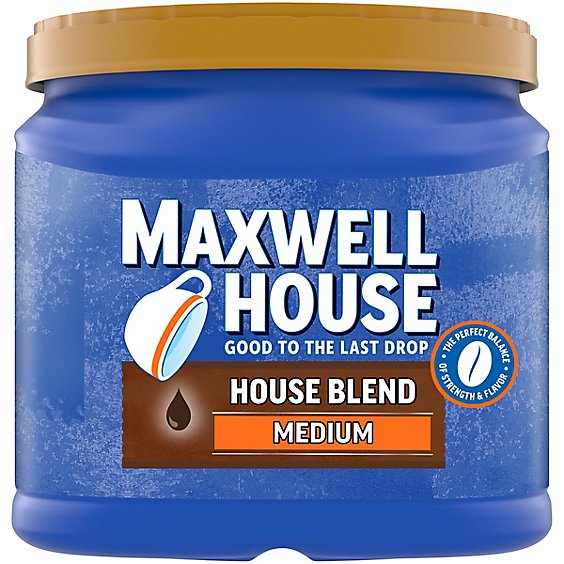 Maxwell House House Blend Medium Roast Ground Coffee Canister - 24.5 Oz