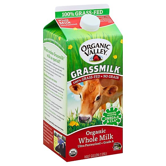 Organic Valley Grassmilk Organic Milk Whole Half Gallon - 1.89 Liter