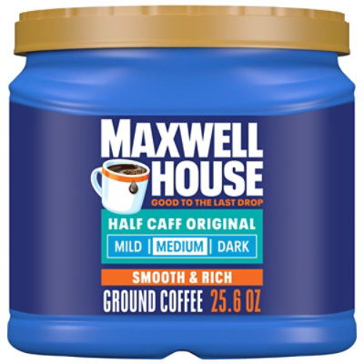 Maxwell House Medium Roast Half Caff Ground Coffee Canister - 25.6 Oz - Image 1