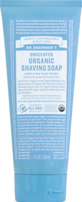 Dr Bronner Shaving Soap Unscented - 7 Oz