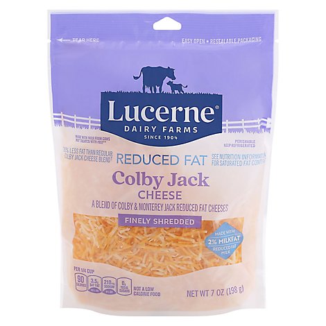 Lucerne Cheese Finely Shredded Colby Jack Reduced Fat - 7 Oz