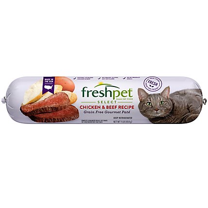 Freshpet Select Cat Food Gourmet Pate Chicken & Beef Recipe - 16 Oz
