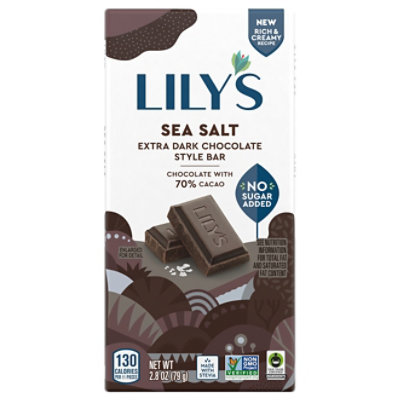 Lilys Sweets Chocolate Bar Dark 70% Sea Salt - 2.8 Oz - Image 3