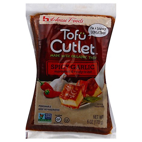House Foods Tofu Cutlet Spicy Garlic - 6 Oz