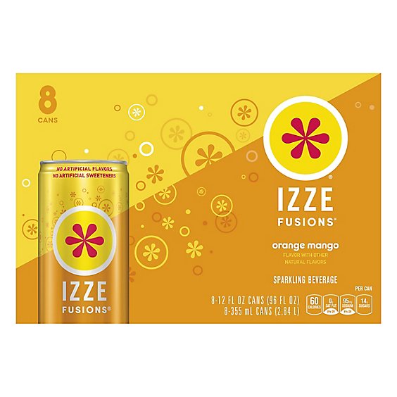 IZZE Fusions Beverage Sparkling Orange Mango - 8-12 Fl. Oz.