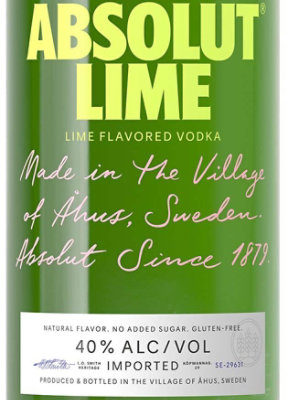 Absolut Vodka Lime 80 Proof - 750 Ml - Image 2