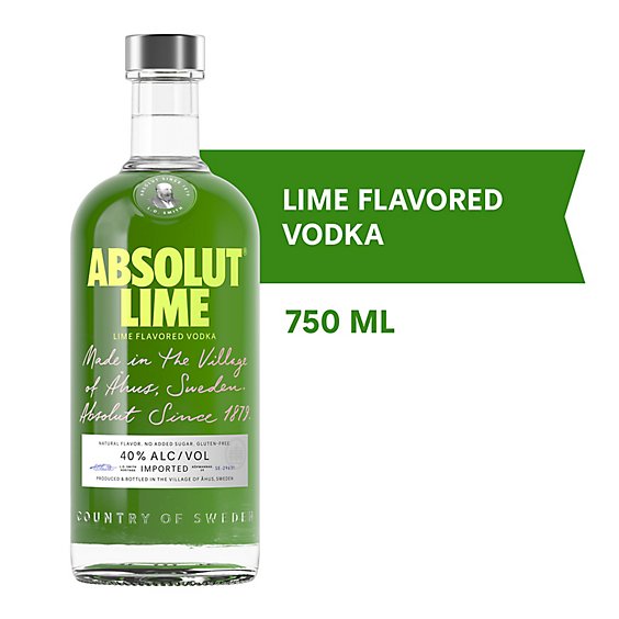 Absolut Vodka Lime 80 Proof - 750 Ml