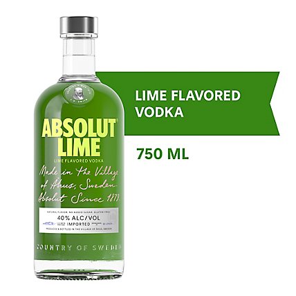 Absolut Vodka Lime 80 Proof - 750 Ml - Image 1