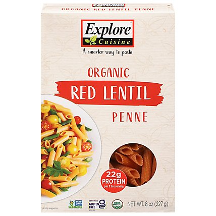 Explore Cuisine Pulse Pasta Organic Penne Red Lentil Box - 8 Oz - Image 2