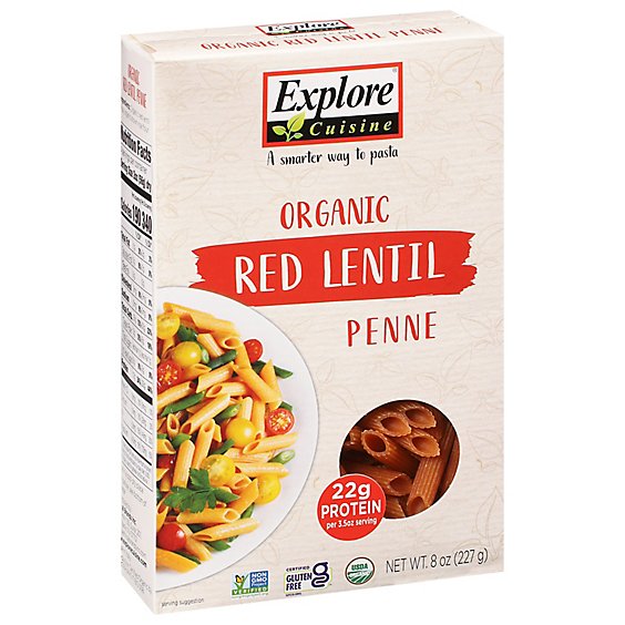 Explore Cuisine Pulse Pasta Organic Penne Red Lentil Box - 8 Oz