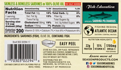 Seasons Nsa Sardines Morocco - 4.37 Oz - Image 6