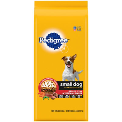  PEDIGREE Dog Food Dry For Small Dog Nutrition Grilled Steak & Vegetable Flavor Bag - 3.5 Lb 