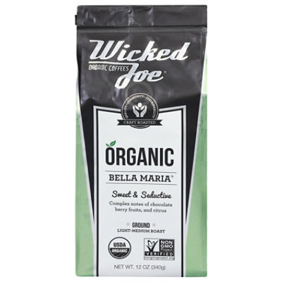 Wicked Joe Coffee Organic Fair Trade Ground Medium Roast Bella Maria - 12 Oz - Image 2
