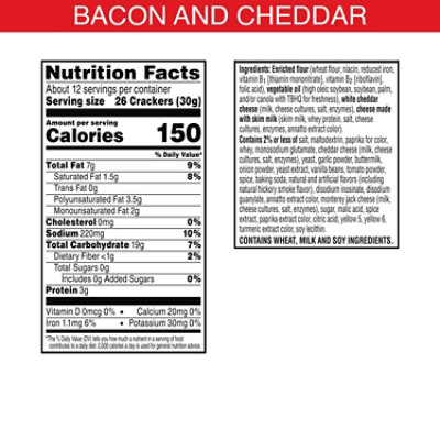 Cheez-It DUOZ Crackers Baked Snack Bacon and Cheddar - 12.4 Oz - Image 6