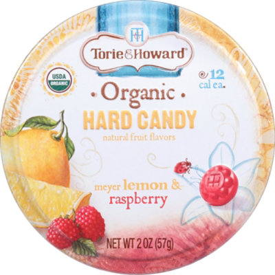 Torie & Howard Lemon & Raspberry Organic Hard Candy Tin - 2 Oz