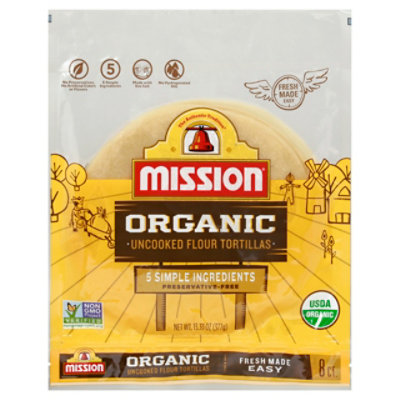 Mission Uncooked Organic Tortillas - 8 Count