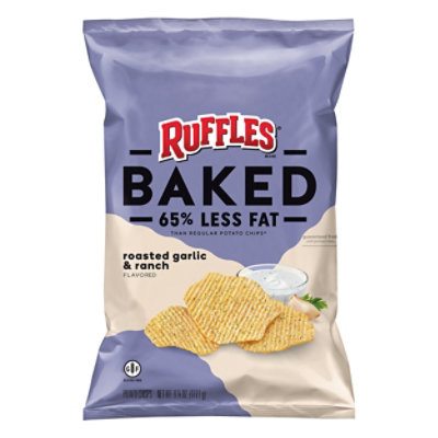 Ruffles Potato Crisps Oven Baked Roasted Garlic & Ranch - 6.25 Oz